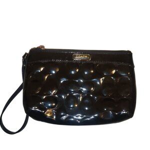 Coach Black Patent Leather Wristlet